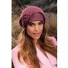 Krumlovanka Dámská zimní čepice 100%vlna Woolmark W-0838/506 starorůžová