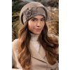 Krumlovanka Dámská zimní čepice 100%vlna Woolmark W-0838/690 hnědá