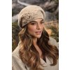 Krumlovanka Dámská zimní čepice 100% vlna Woolmark W-0838/960 béžová