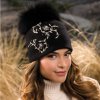 Krumlovanka Černá zimní čepice s bambulí 100%vlna Woolmark W-0831/018