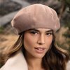 Tmavě béžový baret FLORA 100% vlna WOOLMARK W-baret/158 (M)