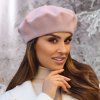 Světle starorůžový baret FLORA 100% vlna WOOLMARK W-baret/540 (M)