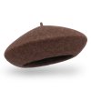 Hnědý melange baret FLORA 100% vlna WOOLMARK W-baret/867 (M)