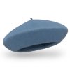 Bledě modrý  baret FLORA 100% vlna WOOLMARK W-baret/070 (M