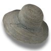 Dámský letní nemačkavý slaměný klobouk šedý 100% Paille Crochet Big Brim P-12512/SED