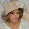 Dámský letní nemačkavý klobouk Cloche - béžový melange příze Fa-65128/BEZ
