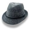 Letní černý klobouk Trilby nemačkavý - melange příze Fa-38130/SED