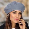 Modrošedý  baret FLORA 100% vlna WOOLMARK W-baret/689 (M)