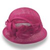 Dámský slavnostní klobouk Cloche od Krumlovanky 100% Sisal- růžová Cha-KDSL-11/RUZ