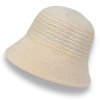 Dámský letní háčkovaný klobouk Krumlovanka Cloche přízový - světle béžový P-3231
