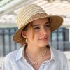 KRUMLOVANKA Dámský slaměný klobouk s kšiltem 2 varianty - nemačkavý Ba-35423035