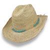 Dámský letní Westernový klobouk 100% Raffia Boho AA-6H02