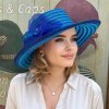 Dámský slavnostní klobouk - modrý zdobený C-044