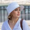 100% Bavlněný letní klobouk Bucket Unisex - UV -50 + protection - bílý Fa-35250-BIL