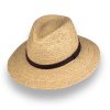 Letní slaměný klobouk Fedora 100% Paglie - natural FA-44653
