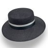 Luxusní černý klobouk 100% paglie  Made in Italy C-074