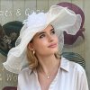 Dámský svatební sisalový slavnostní klobouk  - bílý 100% Sisal C-108