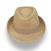 Slaměný letní klobouk Trilby 100% Rafia- ručně háčkovaný letní klobouk - béžový P-970-241
