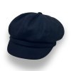 Dámská černá čepice s kšiltem – osmidílná bekovka - Newsboy Cap 80% Vlna Me-B62