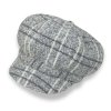 Zimní dámská čepice s kšiltem – osmidílná bekovka - šedý tvíd Me-B36