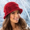 Červený dámský klobouk zimní z 100% vlny Krumlovanka W-0878/001