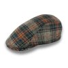 Pánská zimní bekovka - kostka tartan (klapky na uši) - 100% vlna K696-89