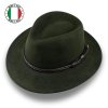 Cestovní nemačkavý voděodolný zelený klobouk-100% vlna-rolovatelný P-71123C/ZEL-nf