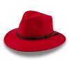 Luxusní vlněný červený klobouk - voděodolný - rolovatelný - Superior Quality P-71123C/CERV