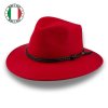 Luxusní vlněný červený klobouk - voděodolný - rolovatelný - Superior Quality P-71123C/CERV
