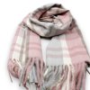 Maxi zimní kostkovaná šála Cashmere Sensation - růžová - hřejivá 68x200 cm P-72655-RC