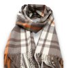 Maxi zimní kostkovaná šála Cashmere Sensation - hnědá - hřejivá 68x200 cm P-72655-TP