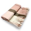 Maxi zimní růžová kostkovaná šála 68x200cm Cashmere Sensation - jemná -hřejivá P-72654-RS