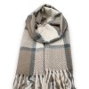 Zimní kostkovaná šála Maxi 68 x 200cm - béžová P-72660-BG