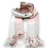 Maxi kostkovaná růžová šála s ovčí vlnou Cashmere Sensation 68x200 cm P-72653-RS