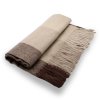 Maxi kostkovaná hnědá šála s ovčí vlnou Cashmere Sensation 68x200 cm P-72653-M