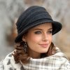 Krumlovanka Elegantní dámský zimní klobouk 100% vlna Woolmark - antracitvý W-0636/693BZ