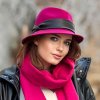 Dámský klobouk trilby vlněný s malou krempou - fuchsie Made In Italy Co-P-010