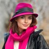 Dámský klobouk trilby vlněný s malou krempou - fuchsie Made In Italy Co-P-010