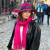 Dámský klobouk trilby vlněný s malou krempou - fuchsie Made In Italy Co-P-010