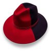 Módní dámský klobouk - dvoubarevný - vlněný -  styl fedora Big Brim Made in Italy Co-P-018