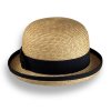 Letní dámský klobouk - slaměný s černou rypsovou stuhou 100% paglie C-128