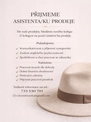 Hledáme posilu do týmu 🎩 Ozvi se nám 🤍