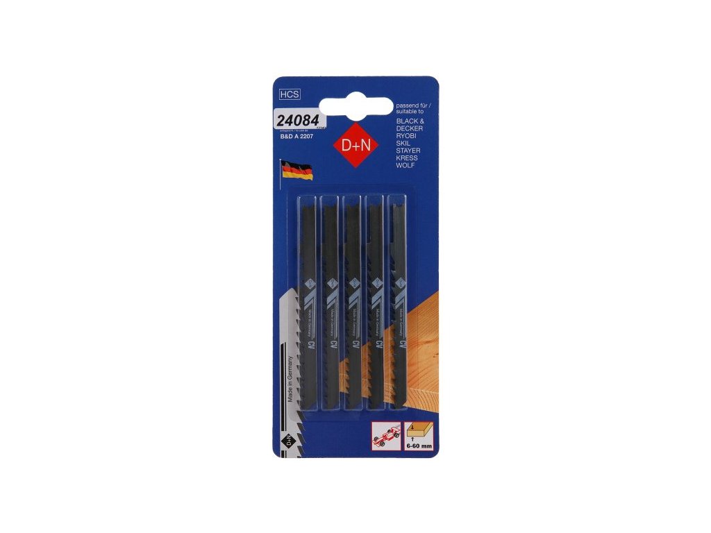 Plátky do přímočaré pily HCS B&D 75/1.3mm 5ks 12340