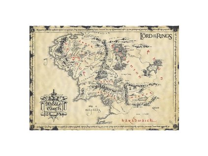pergamenovy plakat pan prstenu mapa stredozeme 68afc5066233e