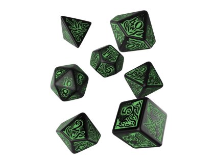 Sada kostek Call of Cthulhu - sedmá edice - Barva: černo-zelená (Barva černo-zelená)