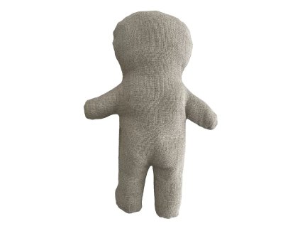 Voodoo panenka - lněná, šedá - Možnost výběru: s očima (Varianta S očima)