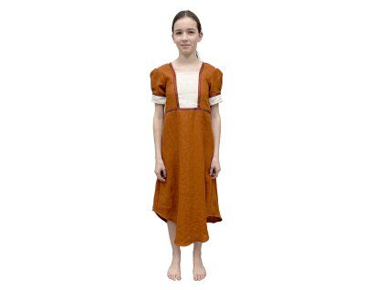 divci lnene saty astrid cihlove 69c3a463c4dcd
