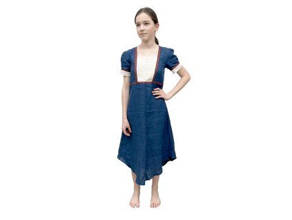 divci lnene saty astrid modre 69c3a5828ac72