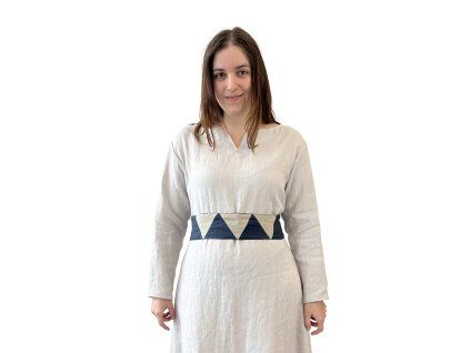 zdobeny lneny opasek modry 69bd228ec4093
