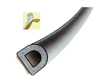 Těsnění profil D | hnědé, délka 6 m, rozměr 9x7,4 mm